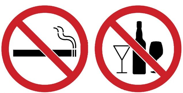 opustitev alkohola in kajenja pred dvigom prsi